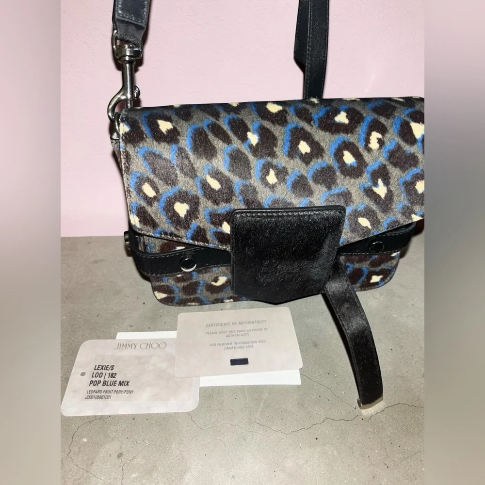 Jimmy Choo Lexie Leopard Print Pony Bag